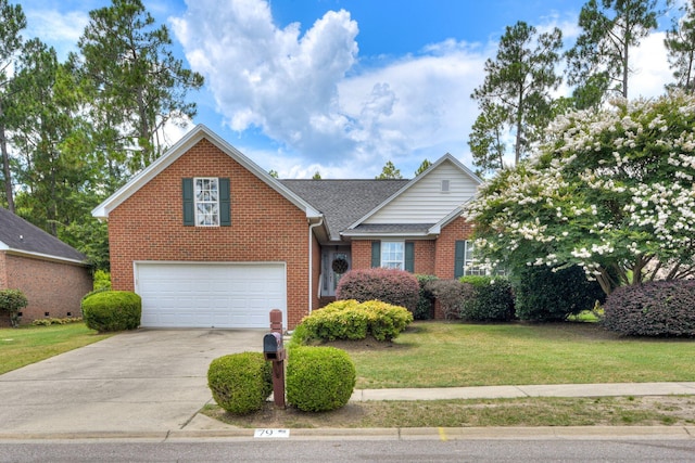 79 Loggerhead Dr, Columbia, SC 29229 - traditional-style home featuring driveway, a garage, brick siding, a front yard, and roof with shingles