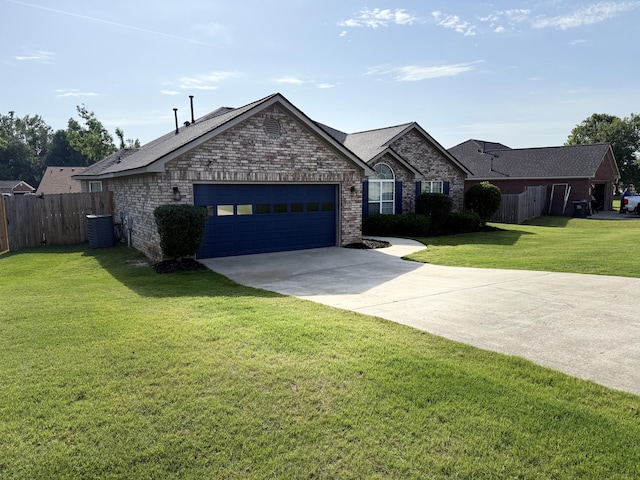 1229 Creek Bend Dr, Grovetown, GA 30813 - view of front of property with a garage, driveway, brick siding, central air condition unit, and roof with shingles