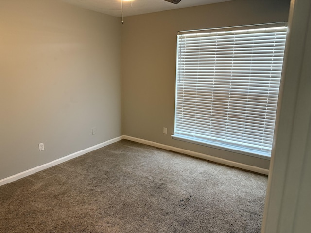 1229 Creek Bend Dr, Grovetown, GA 30813 - spare room featuring carpet floors, baseboards, and a ceiling fan