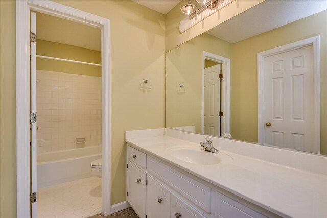2516 Commons Trce, Augusta, GA 30909 - full bathroom with vanity, toilet, baseboards, and tub / shower combination