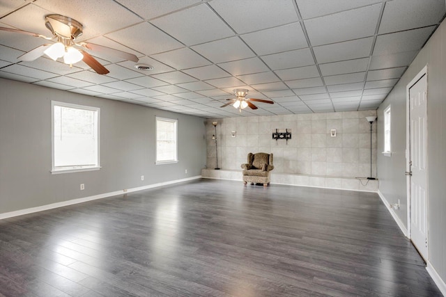 2705 S Vernon Dr, Augusta, GA 30906 - unfurnished living room with a ceiling fan and dark wood finished floors