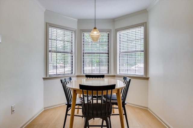 3866 Villa Ln, Martinez, GA 30907 - dining area with plenty of natural light, light wood-style floors, and ornamental molding