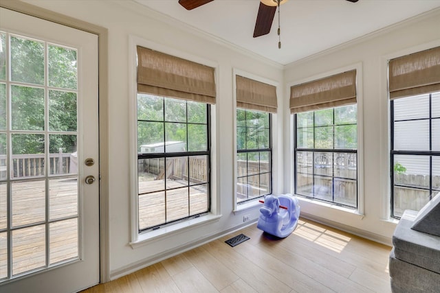 3866 Villa Ln, Martinez, GA 30907 - sunroom / solarium with ornamental molding, plenty of natural light, and wood finished floors