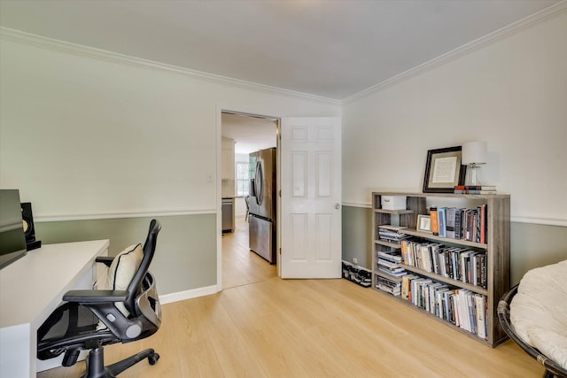3866 Villa Ln, Martinez, GA 30907 - office space with ornamental molding and light wood-style flooring