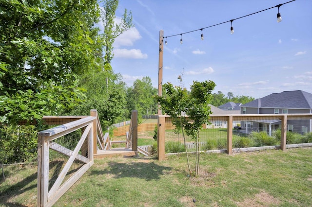 view of yard with fence