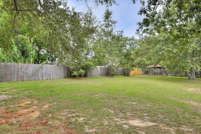 view of yard featuring a gazebo