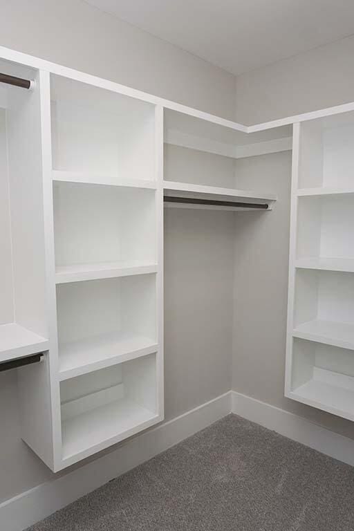 spacious closet with dark carpet