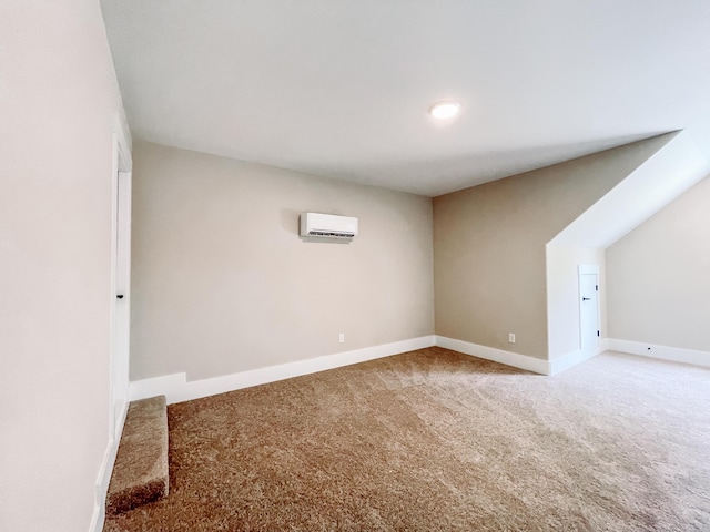 149 Cypress Dr, Mccormick, SC 29835 - interior space featuring light carpet, a wall mounted air conditioner, and baseboards