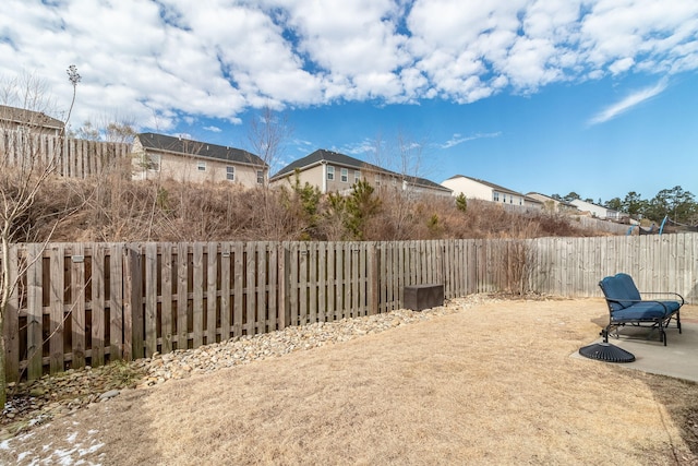 view of yard with a patio area