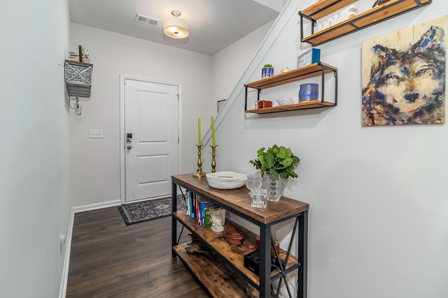 entryway featuring dark hardwood / wood-style flooring