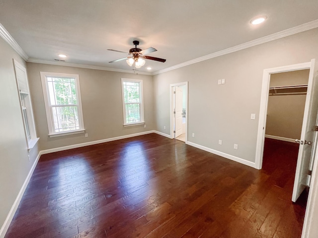 153 Cumberland Dr, Mccormick, SC 29835 - spare room with baseboards, a ceiling fan, and dark wood-style floors