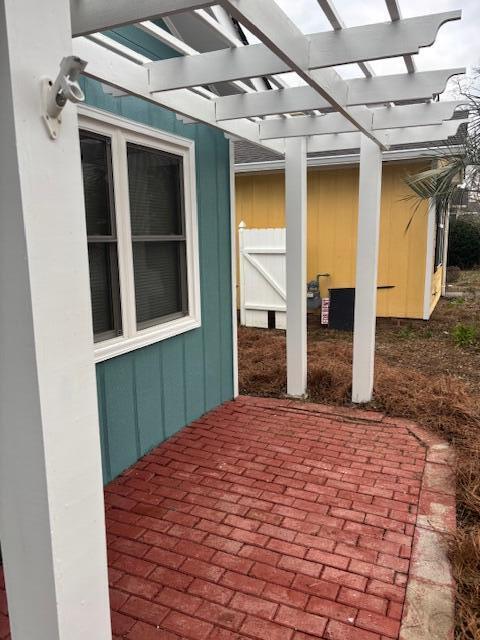 view of patio / terrace featuring a pergola