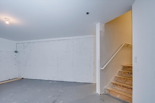 interior space with concrete floors