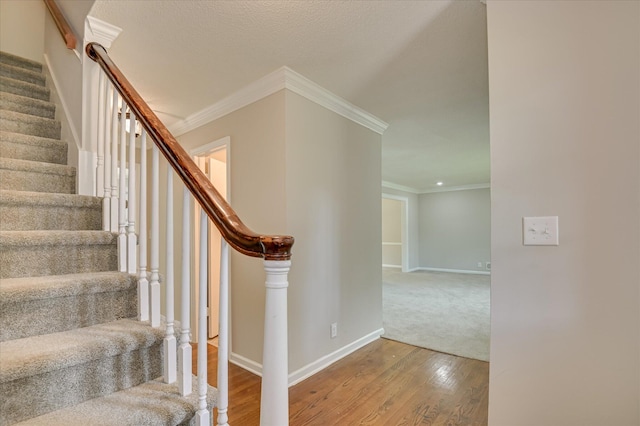 986 Campbellton Dr, North Augusta, SC 29841 - stairs featuring ornamental molding and wood finished floors