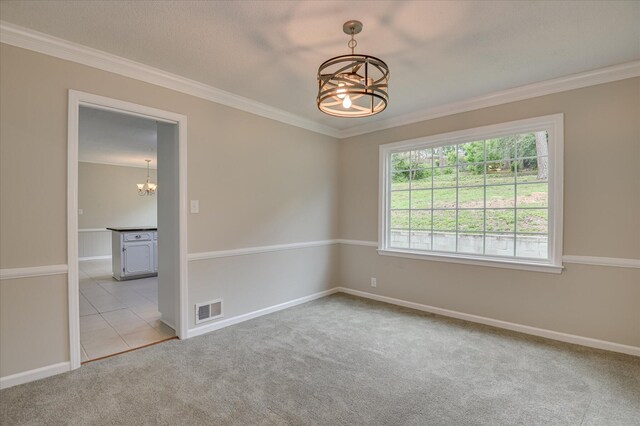 986 Campbellton Dr, North Augusta, SC 29841 - carpeted spare room with a chandelier and ornamental molding