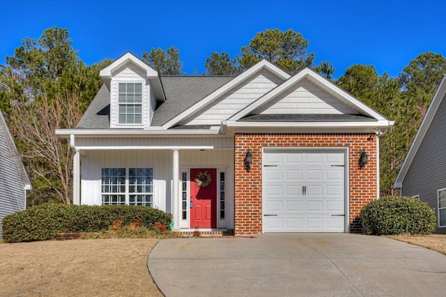 view of front of home with a garage