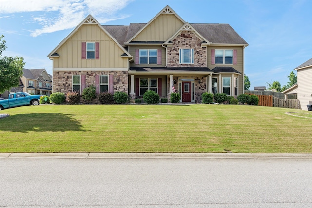 220 Dripping Rock Pass, Grovetown, GA 30813 - craftsman inspired home with board and batten siding, stone siding, and a porch