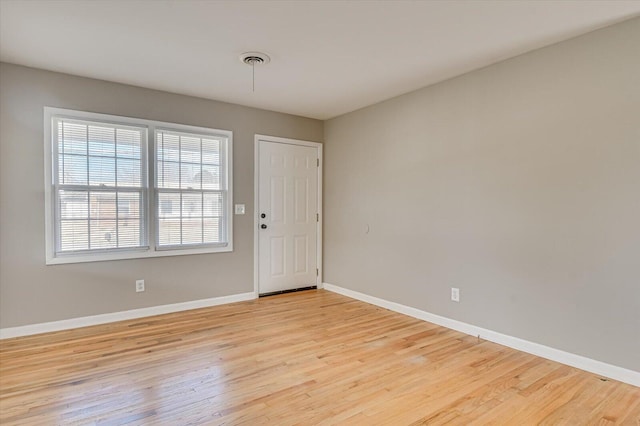 interior space with light hardwood / wood-style floors