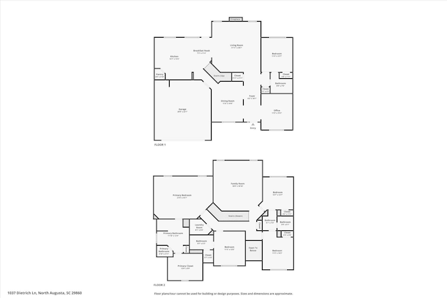 1037 Dietrich Ln, North Augusta, SC 29860 - floor plan / room layout