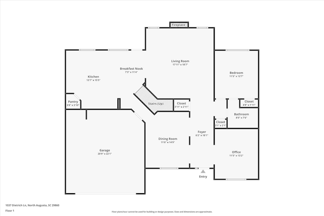 1037 Dietrich Ln, North Augusta, SC 29860 - home floor plan