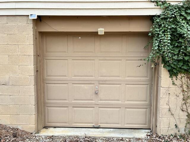 view of garage