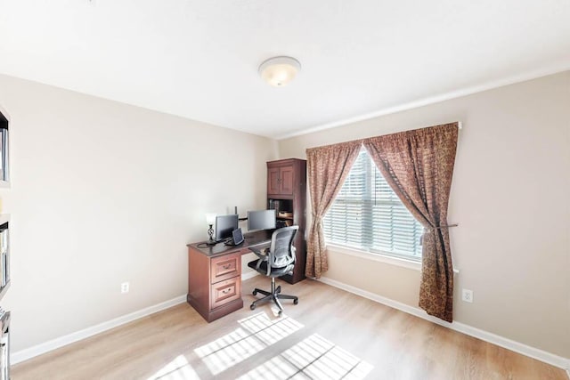 office featuring light hardwood / wood-style floors