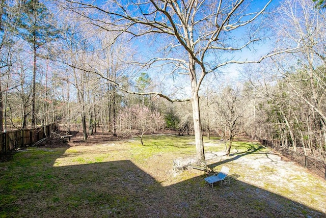 view of yard featuring fence