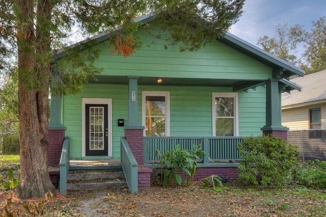 bungalow featuring covered porch