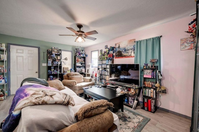 7419 Fullbright Rd, Appling, GA 30802 - living room with a ceiling fan and light wood-style flooring