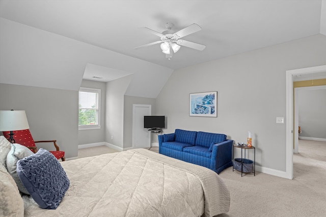 707 Hickman Rd, Augusta, GA 30904 - bedroom with carpet flooring, vaulted ceiling, and a ceiling fan