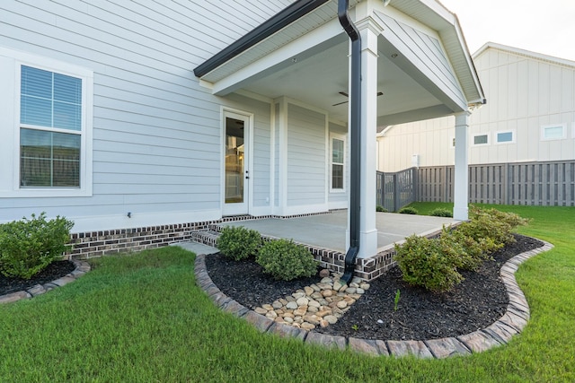 3067 Rosewood Dr, Evans, GA 30809 - property entrance with a patio area and ceiling fan