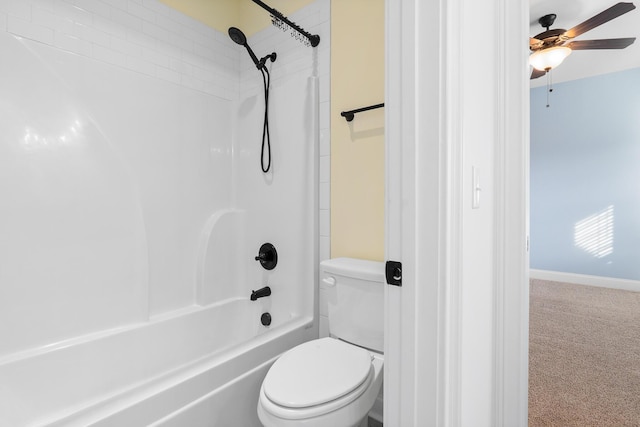 3067 Rosewood Dr, Evans, GA 30809 - bathroom featuring shower / bathtub combination and a ceiling fan