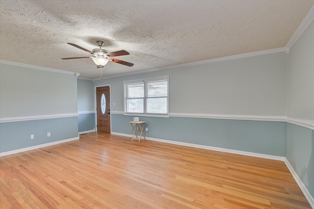103 Adams Ln, Grovetown, GA 30813 - empty room featuring a ceiling fan, wood finished floors, a textured ceiling, and crown molding