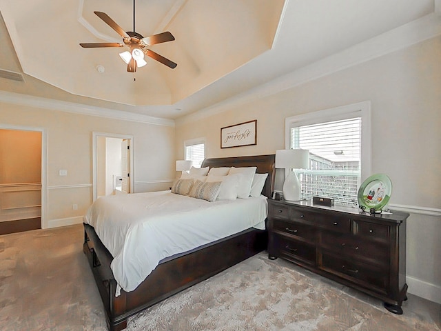 1038 Dietrich Ln, North Augusta, SC 29860 - bedroom with a tray ceiling, baseboards, and a ceiling fan