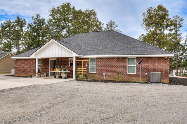 single story home with central air condition unit