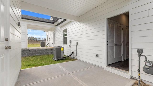 view of patio / terrace with central AC unit