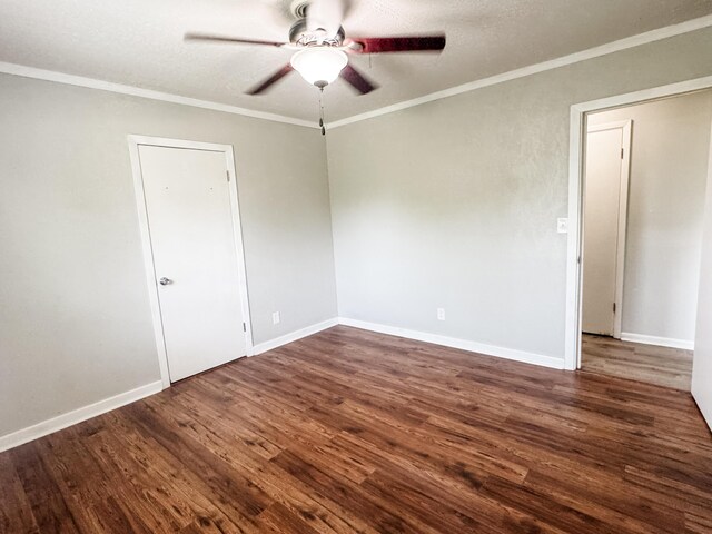 2255 Walden Dr, Augusta, GA 30904 - unfurnished room with ceiling fan, wood finished floors, ornamental molding, and baseboards