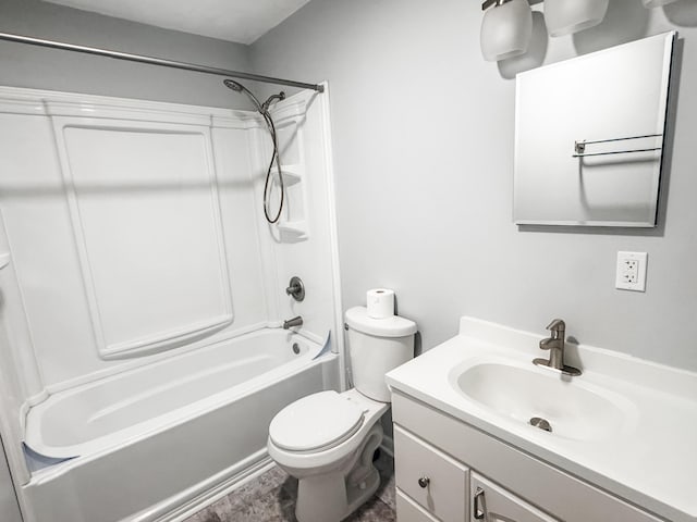 2255 Walden Dr, Augusta, GA 30904 - bathroom featuring toilet, vanity, and bathtub / shower combination