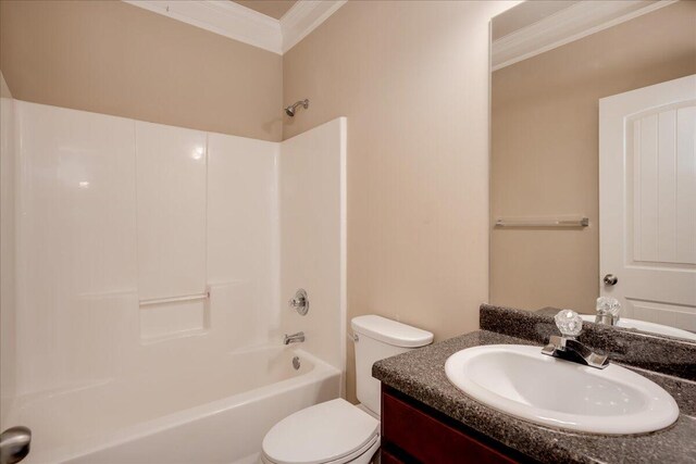 2083 Willhaven Dr, Augusta, GA 30909 - bathroom featuring ornamental molding, toilet, shower / bathtub combination, and vanity