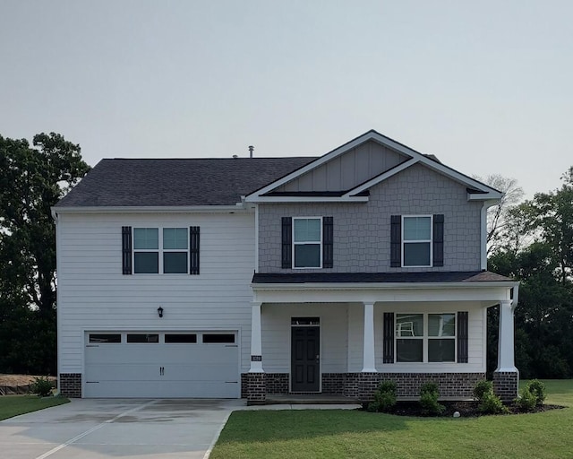 3089 Fancy Trl, Aiken, SC 29803 - view of front of house with a garage, covered porch, concrete driveway, and a front yard