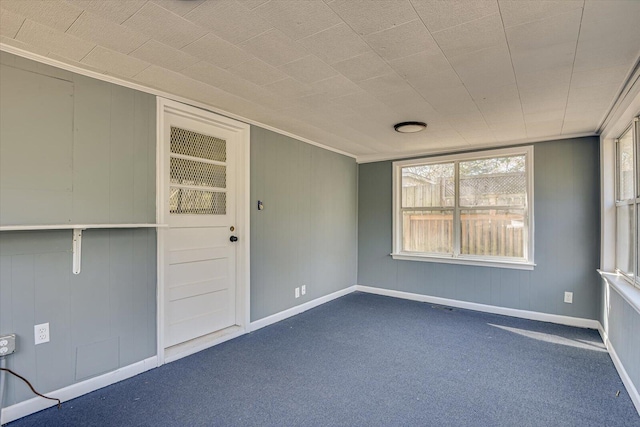 interior space featuring crown molding