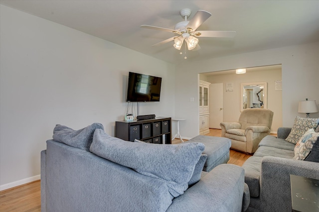 2408 Forest Park Rd, Augusta, GA 30904 - living area with light wood-style floors, ceiling fan, and baseboards
