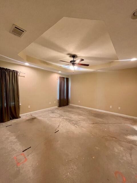 510 Lory Ln, Grovetown, GA 30813 - unfurnished room with a ceiling fan, unfinished concrete flooring, and baseboards
