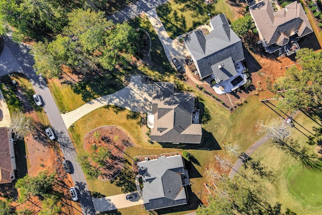 aerial view with a residential view