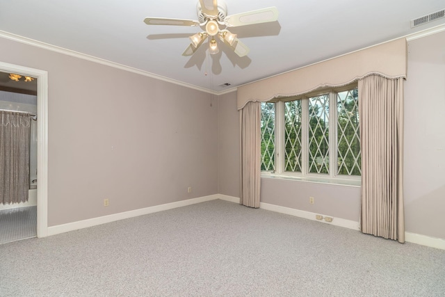 506 Regent Pl, Augusta, GA 30909 - carpeted spare room with ceiling fan and crown molding