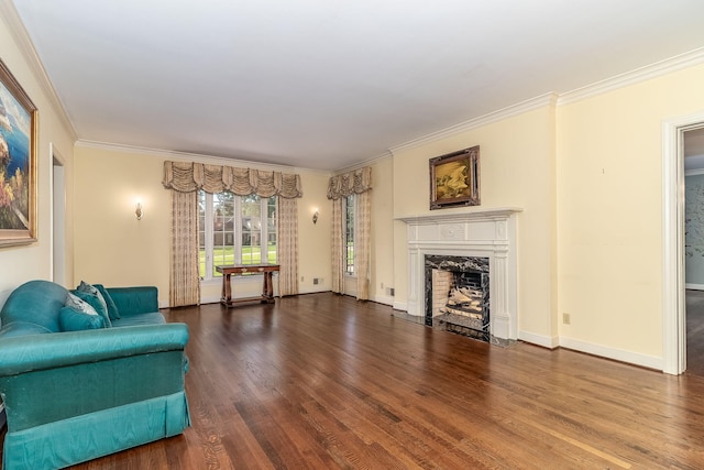 506 Regent Pl, Augusta, GA 30909 - living room featuring wood finished floors, ornamental molding, and a fireplace