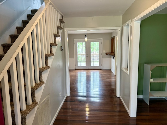 3777 Pine Ridge Run, Martinez, GA 30907 - stairway featuring french doors and wood-type flooring