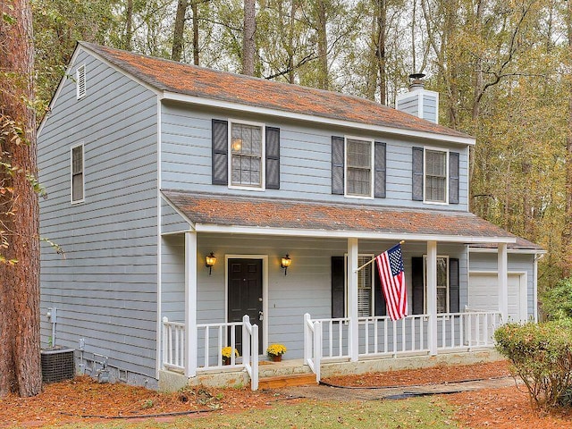 3777 Pine Ridge Run, Martinez, GA 30907 - view of front of house with covered porch, a chimney, a shingled roof, and crawl space
