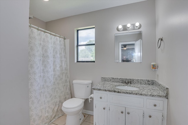 2904 Pleasant Ct, Augusta, GA 30907 - full bath with vanity, tile patterned flooring, a shower with curtain, and ceiling fan