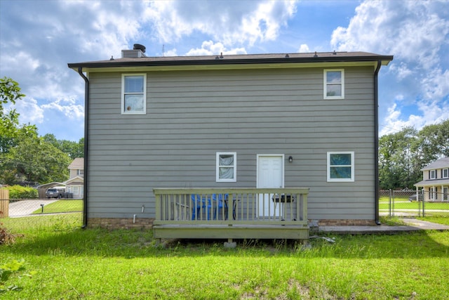 2904 Pleasant Ct, Augusta, GA 30907 - back of house featuring a chimney and a deck